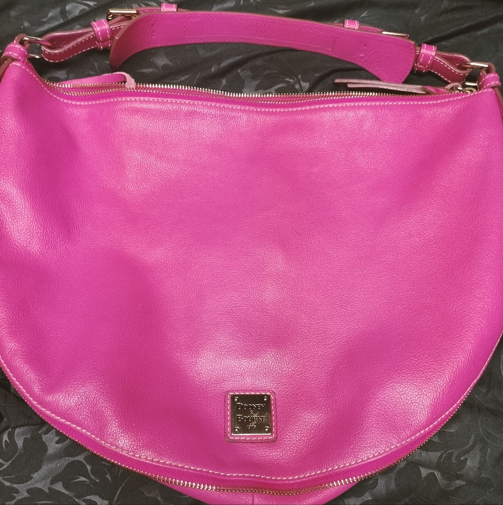 Dooney & Bourke Fuchsia Leather Hobo Bag